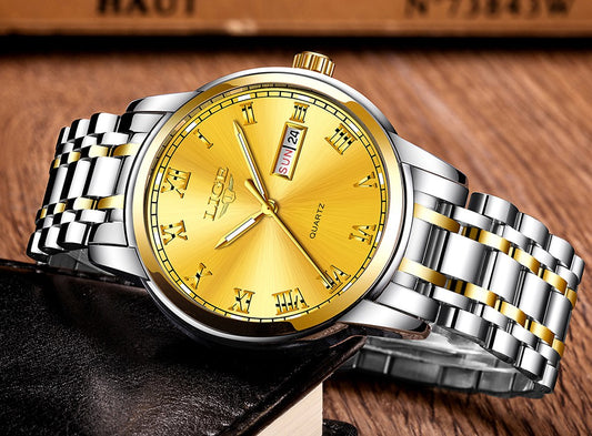 Luxury  LIGE  9846 Hot Selling Analog Watch Waterproof Wrist Quartz Watches Men Stainless Steel Watches Sport