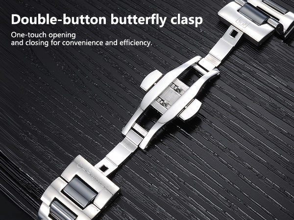 Automatic Mechanical Men's Watch Black Design Luxury Stainless Steel Band Water Resistant Feature Glass Dial Window for Business